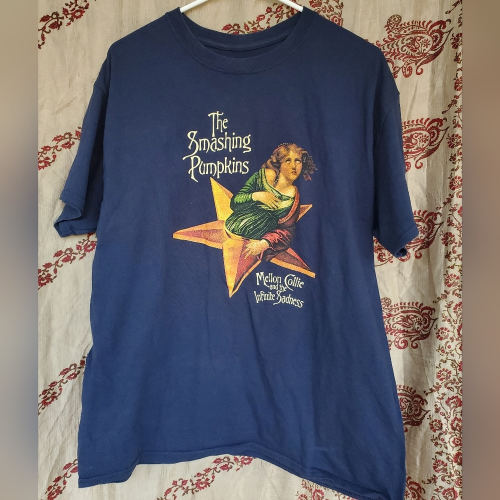 The Smashing Pumpkins Navy Blue Mellon Collie and the Infinate Sadness Tee Size